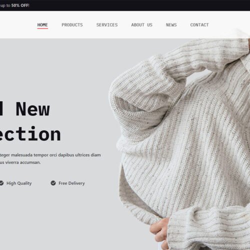 ITM-001-01 homepage preview of ready-to-use WordPress store for small business