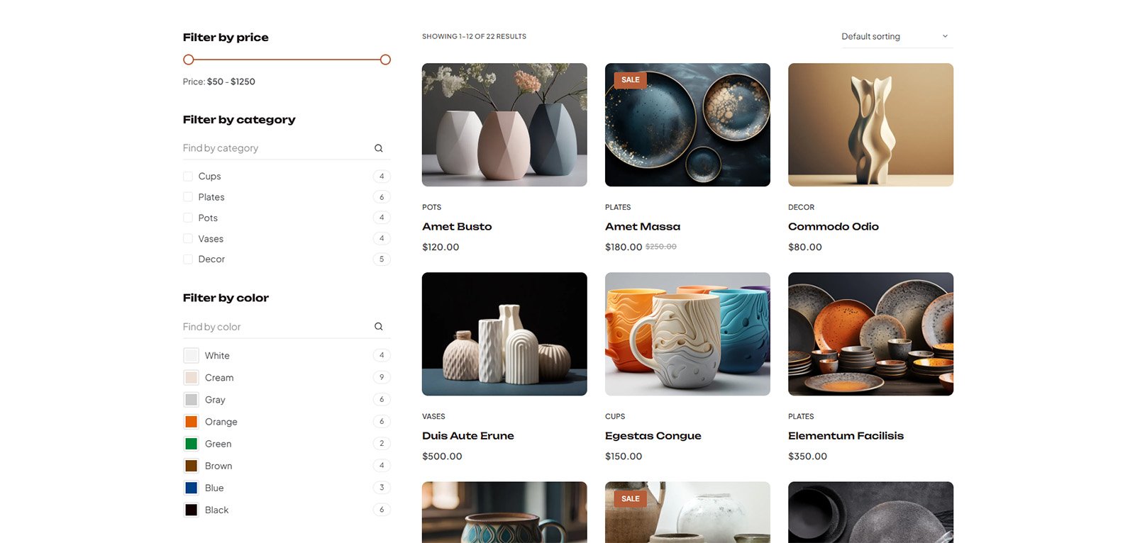 ITM-003-05 Product catalog page designed for a WordPress e-commerce site featuring mobile responsive and SEO optimized layout