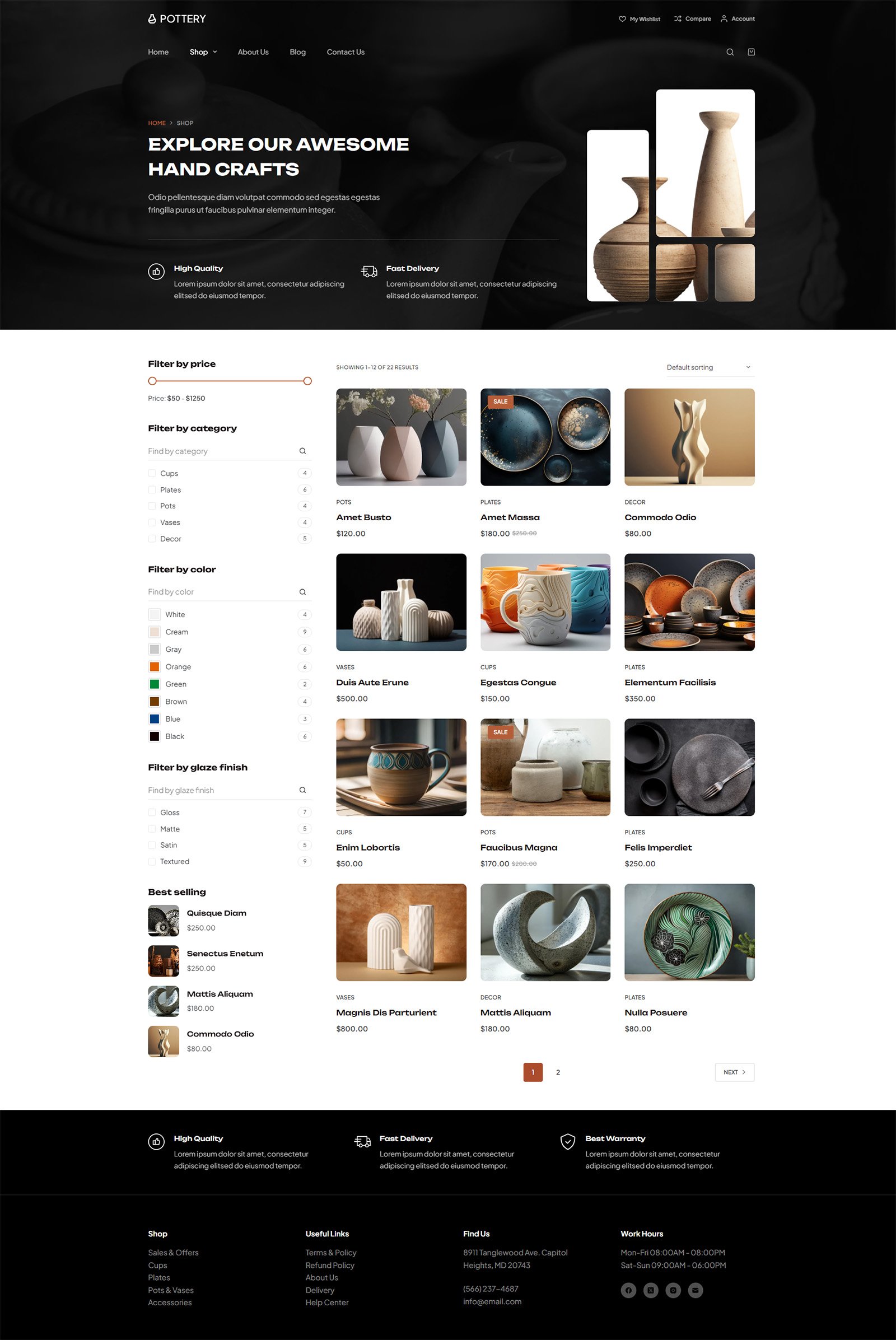 ITM-003-08 Product catalog layout on modern WordPress website, SEO optimized and ready to sell with intuitive navigation