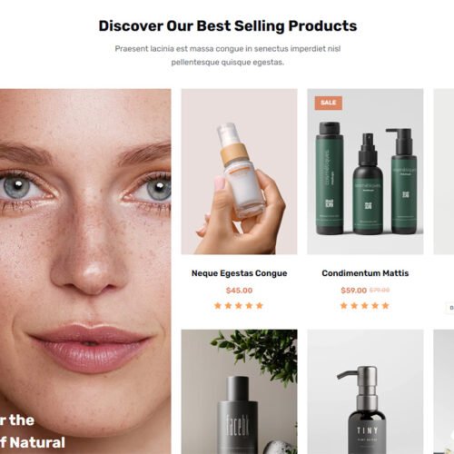 ITM-004-01 Clean and elegant shop page layout designed to help beauty products stand out and convert