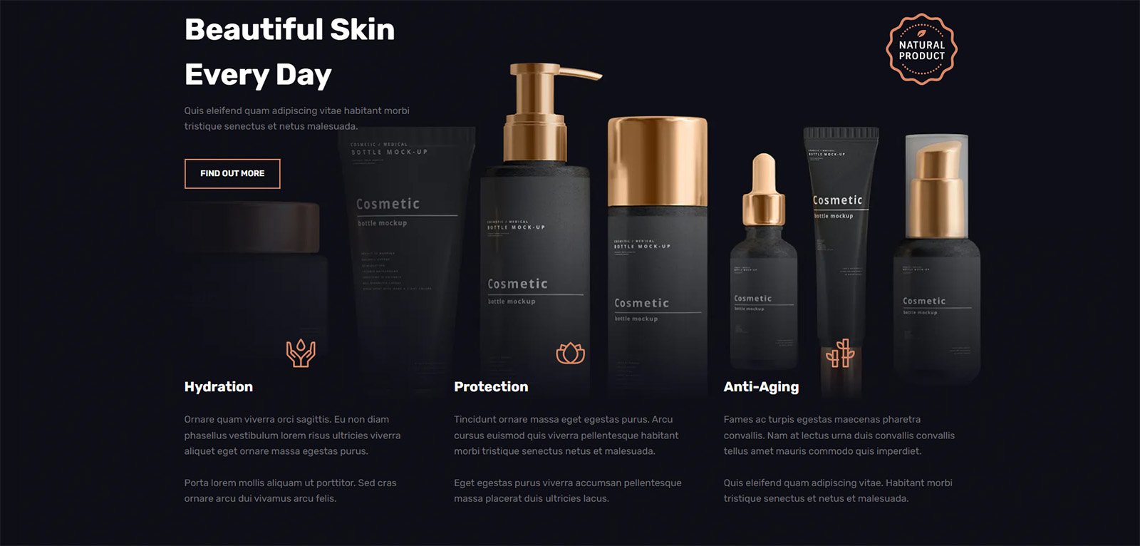 ITM-004-03 Cosmetic product comparison table integrated into a user-friendly layout for faster buying decisions