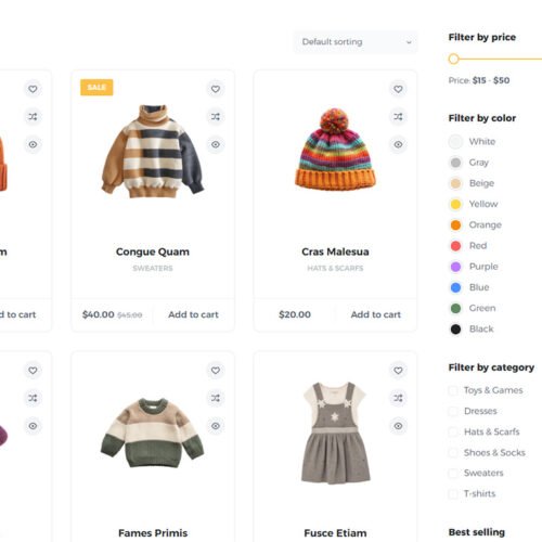 ITM-005-03 Advanced product filters by color, type, and size — user-friendly WooCommerce setup for baby and kids online store