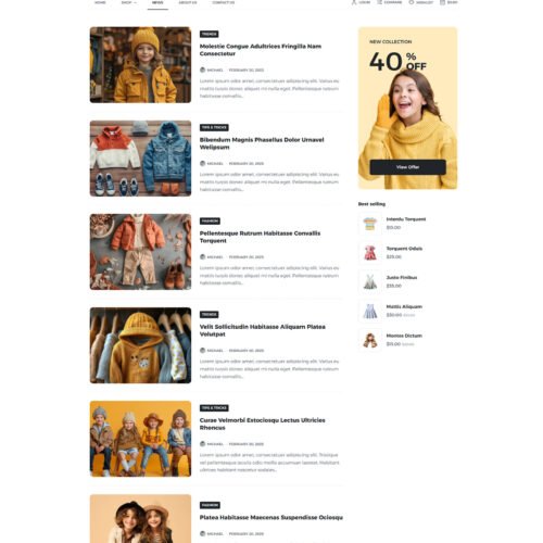 ITM-005-08 Blog and news section styled for SEO — WordPress website with built-in marketing tools for baby brands