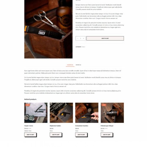 ITM-006-09 Product page with description, pricing, and add-to-cart — mobile-friendly layout for haircare and accessories