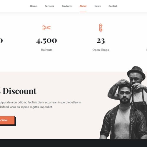ITM-006-13 Benefits section from a ready-to-launch WordPress website for barbershops, showcasing a clean layout and business-focused messaging.