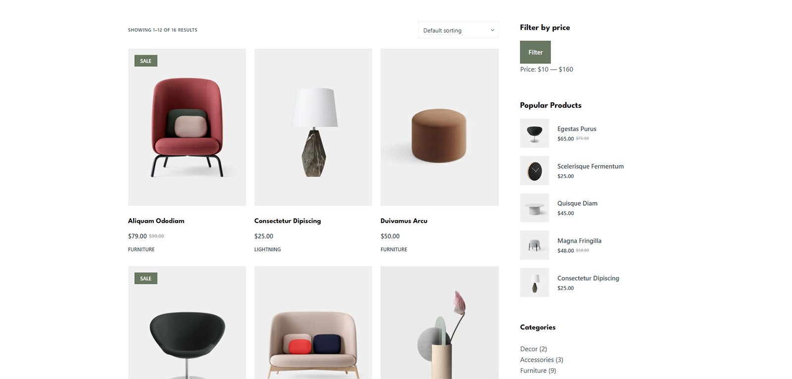 ITM-007-04 Shop page with minimalist product grid — SEO optimized WooCommerce layout for modern e-commerce brands