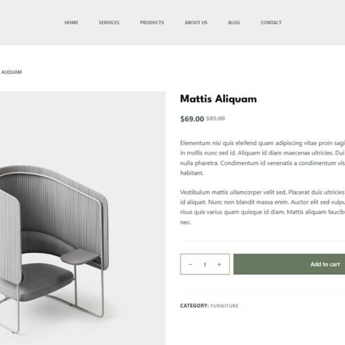 ITM-007-08 Stylish product showcase in light editorial style — mobile responsive website for home & interior goods