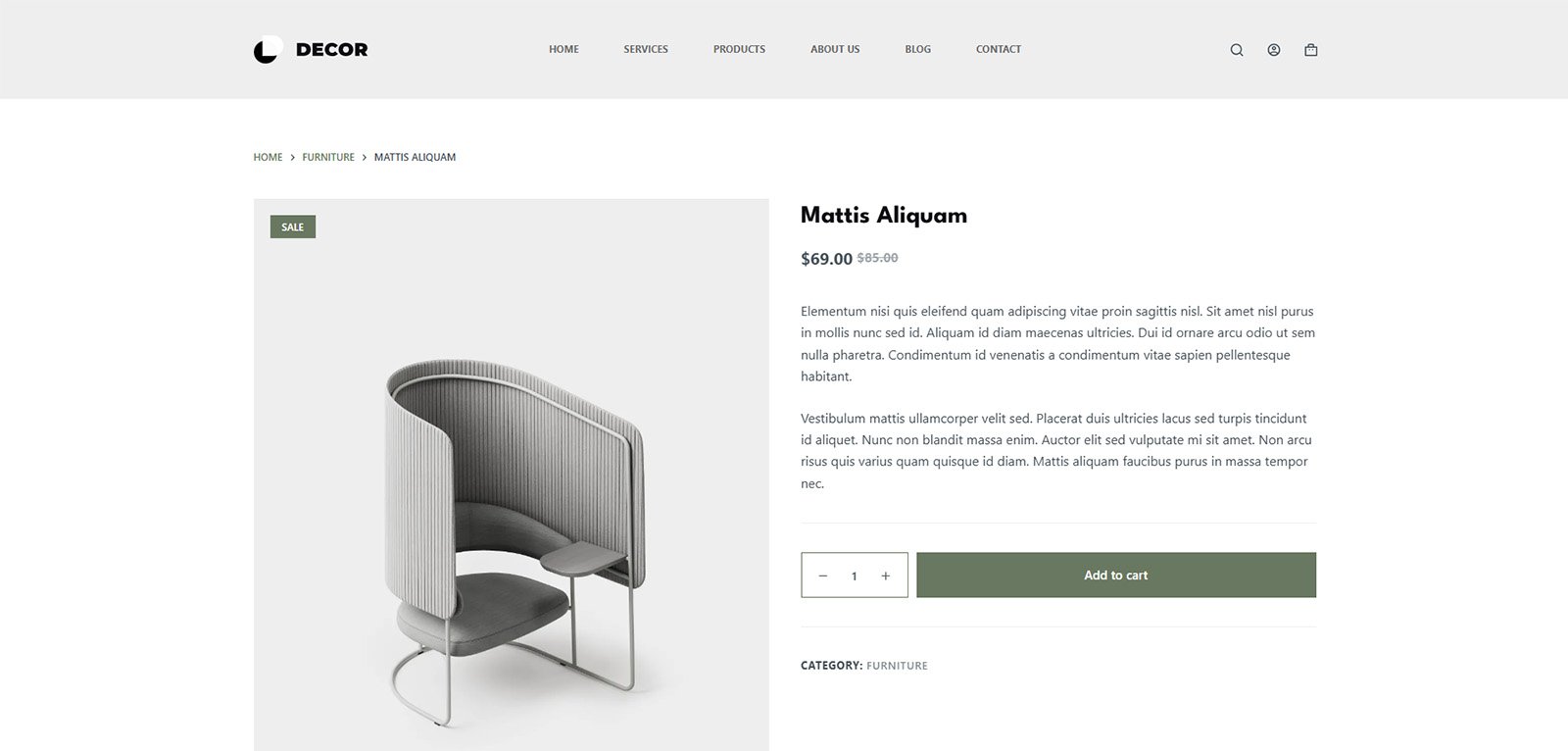 ITM-007-08 Stylish product showcase in light editorial style — mobile responsive website for home & interior goods