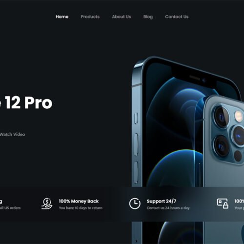 ITM-009-01 Hero banner with futuristic design and bold typography — modern WordPress e-commerce site for tech products