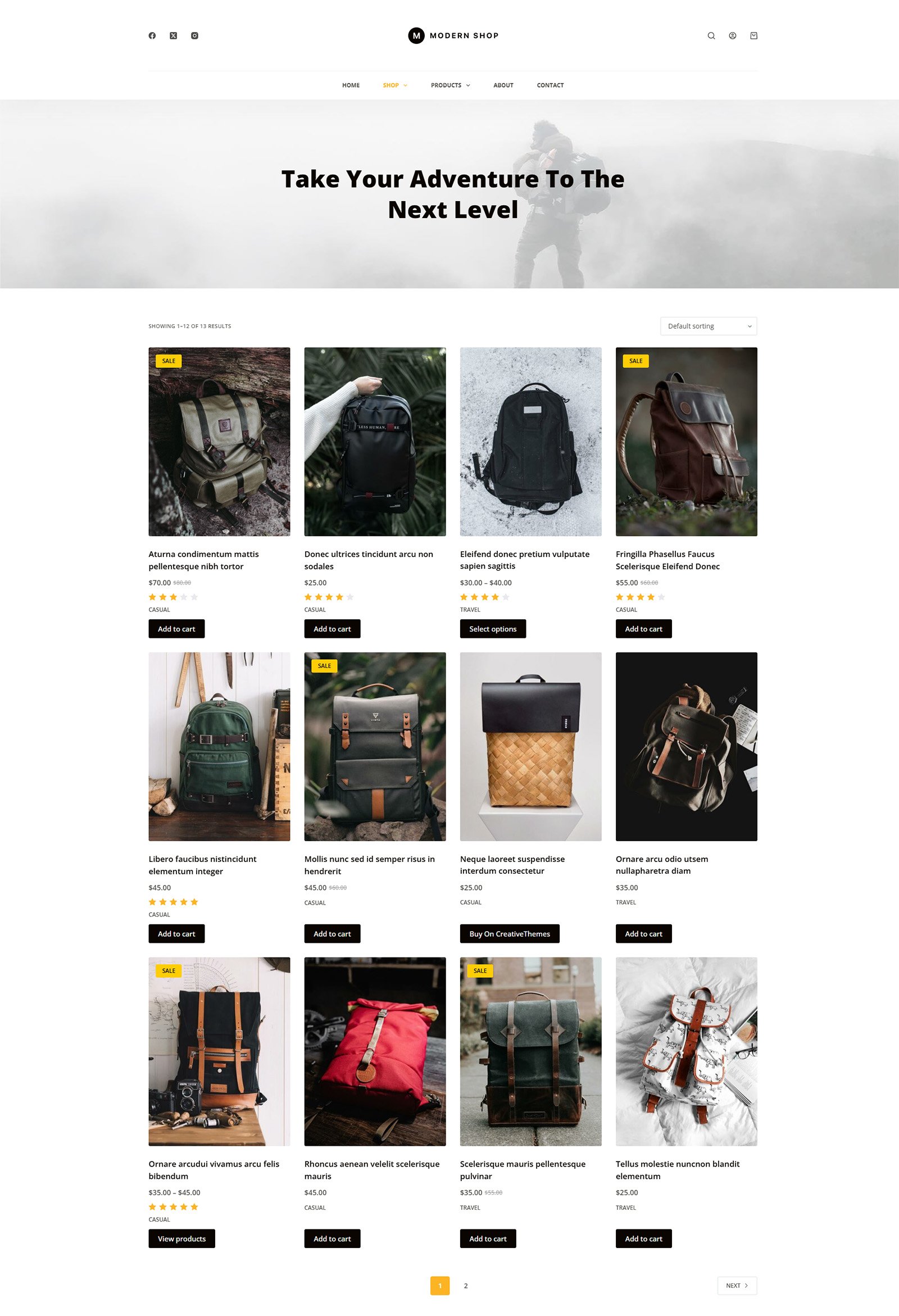 ITM-010-03 Product listing in four-column layout — fast-loading WooCommerce storefront with flexible content blocks
