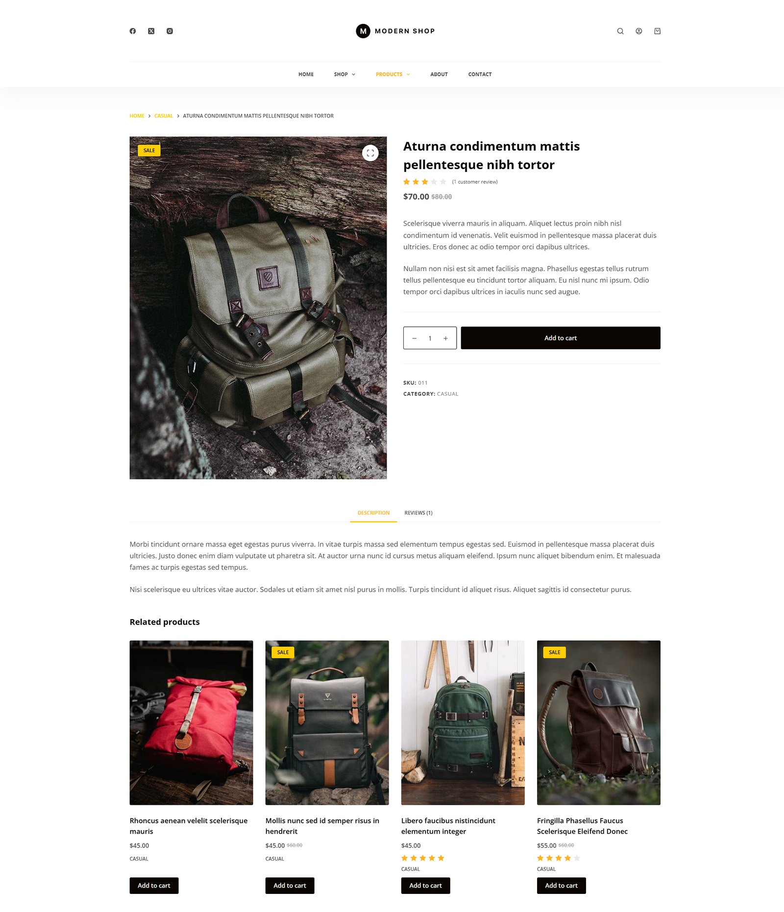 ITM-010-04 Featured product area with modern typography — online store template designed for high engagement