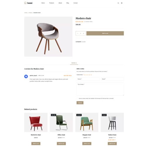 ITM-015-01 Product detail page with elegant layout in ready-made WordPress storefront