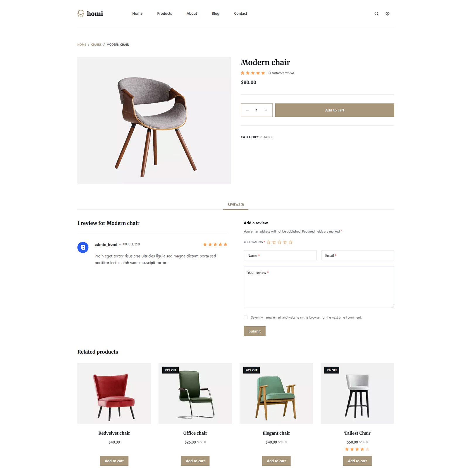 ITM-015-01 Product detail page with elegant layout in ready-made WordPress storefront