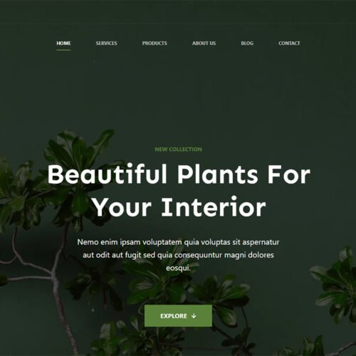 ITM-07-01 Floreo homepage banner with eco aesthetic — modern web design for healthy lifestyle and wellness stores
