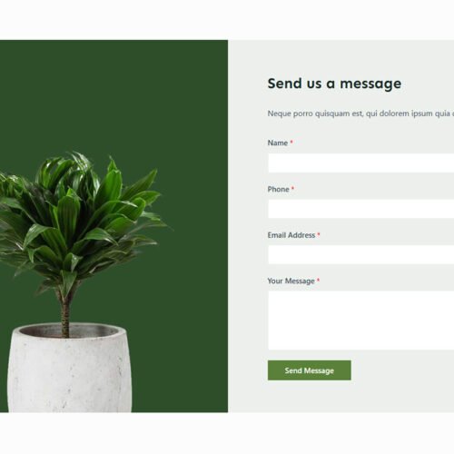 ITM-07-06 Contact page with elegant green-and-white visuals — intuitive WordPress layout for customer communication