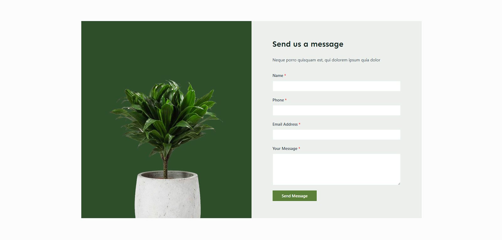 ITM-07-06 Contact page with elegant green-and-white visuals — intuitive WordPress layout for customer communication