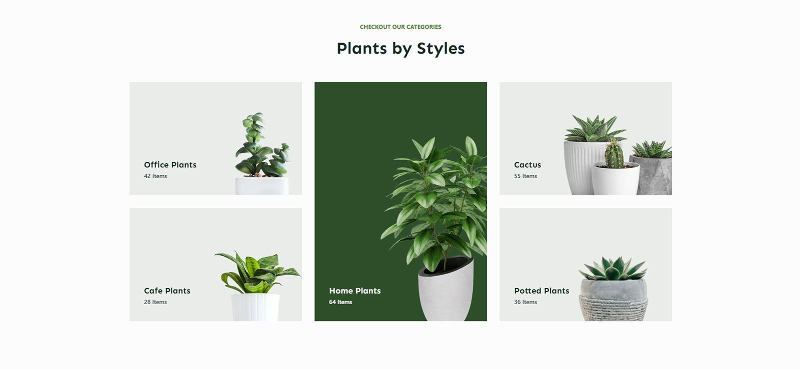 ITM-07-09 Homepage category grid from the Floreo WordPress e-commerce site, featuring a modern layout and ready-made design for lifestyle products.
